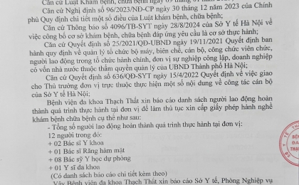 THÔNG BÁO TIẾP NHẬN NHÂN VIÊN Y TẾ ĐẾN THỰC HÀNH THÁNG 9/2025
